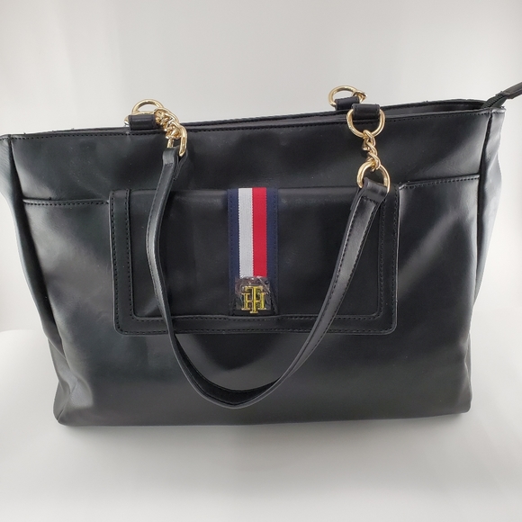 NWT Tommy Hilfiger black tote handbag - Picture 2 of 6
